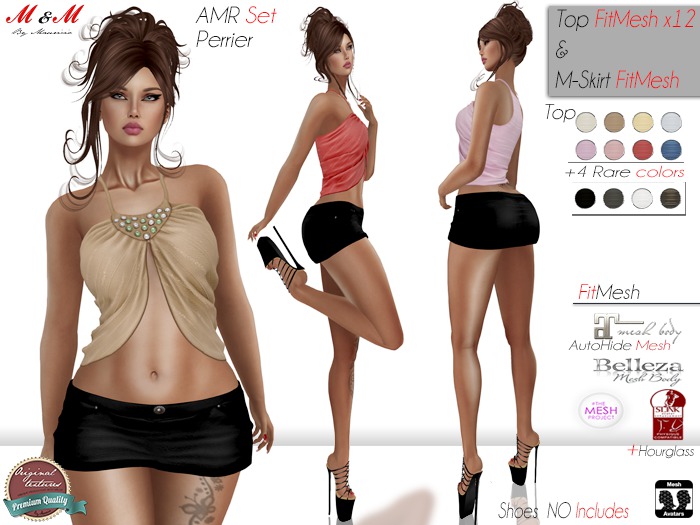 M&M+AMR Perrier Set+Top & Skirt For Mesh Bodys   (Boxed)