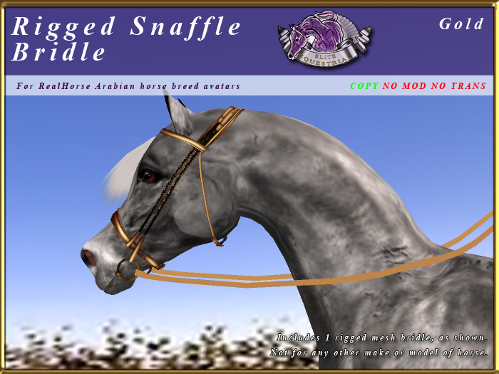 *E* Rigged Snaffle Bridle  [BOXED] RHAB Gold