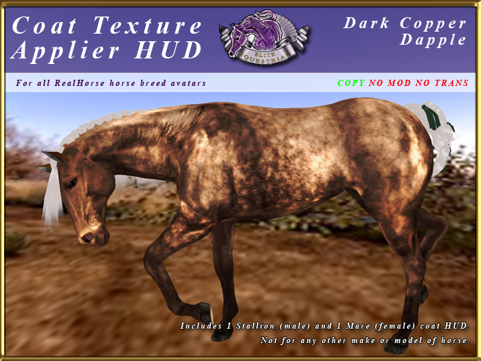 *E* RealHorse Coat Texture HUD [BOXED] Dk Copper Dapple