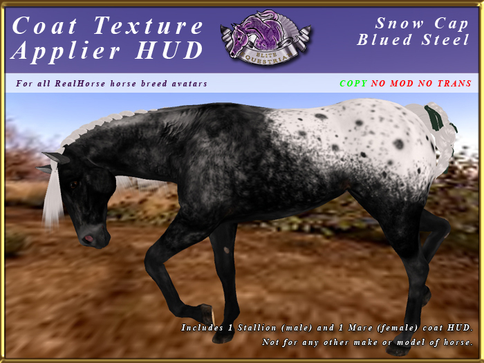 *E* RealHorse Coat Texture HUD [BOXED]  Snow Cap Blued Steel