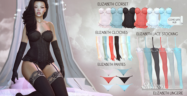 Addams // Elizabeth Lace Stockings T/O // Red