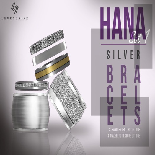 LEGENDAIRE HANA BRACELETS SET SILVER 1