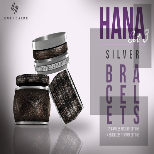 LEGENDAIRE HANA BRACELETS SET 3 SILVER