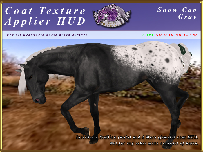 *E* RealHorse Coat Texture HUD [BOXED]  Snow Cap Gray