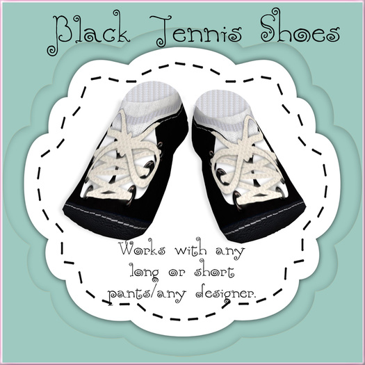 Pat A Kake Black Tennis Shoes & Socks