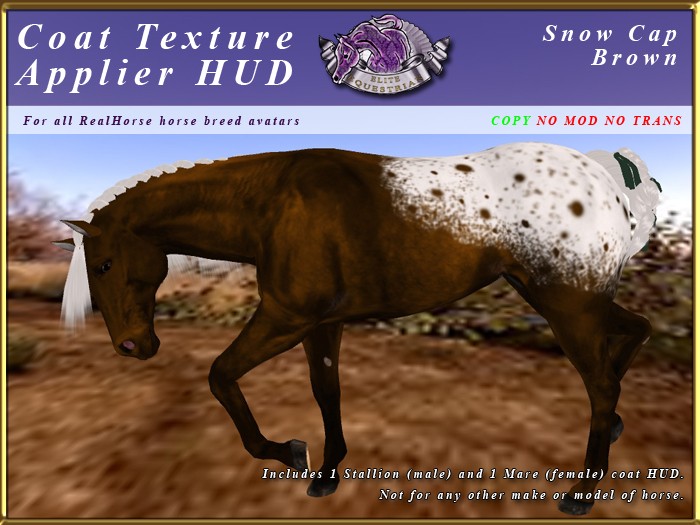 *E* RealHorse Coat Texture HUD [BOXED] Snow Cap Brown