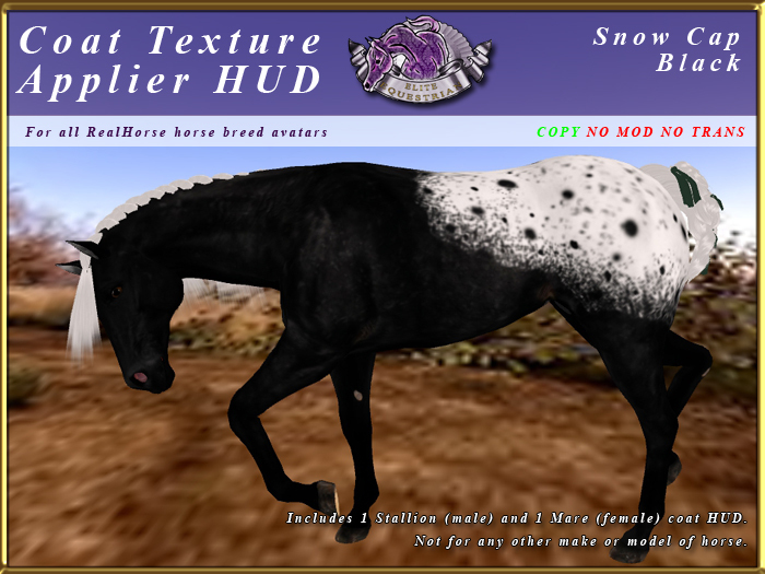 *E* RealHorse Coat Texture HUD [BOXED]  Snow Cap Black