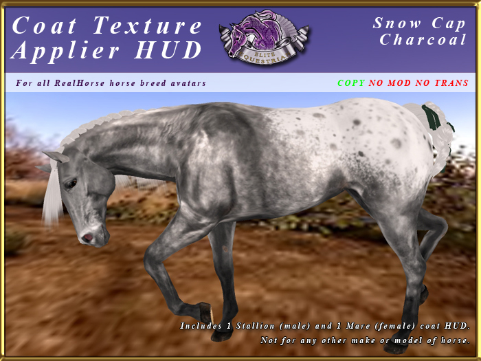 *E* RealHorse Coat Texture HUD [BOXED]  Snow Cap Charcoal