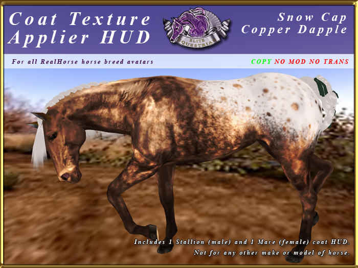 *E* RealHorse Coat Texture HUD [BOXED] Snow Cap Copper Dapple