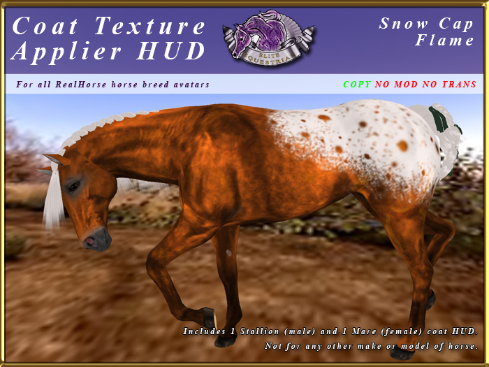 *E* RealHorse Coat Texture HUD [BOXED]  Snow Cap Flame