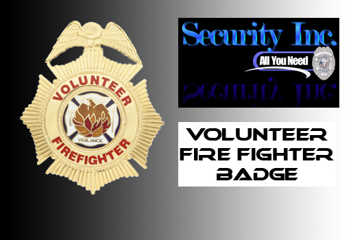Volunteer FireFighter Badge W/Bling