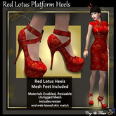 C&F Red Lotus Platform Heels w Feet