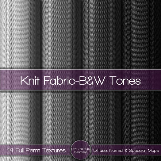 {L} Knit Fabric-B&W Tones