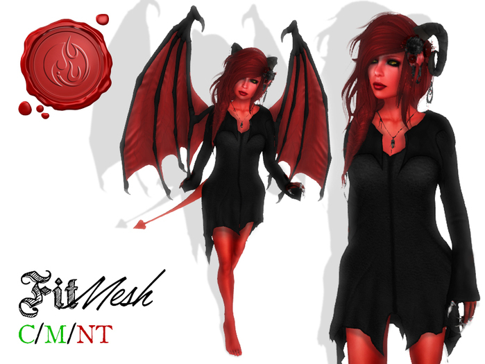 .:V:. Wisp Dress - Dark Arts [Fitmesh]