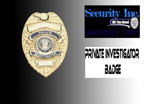 Private Investigator Badge W/Bling