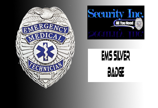 EMS Silver Badge W/Bling