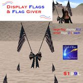 USA Flags display and flag giver (crate)