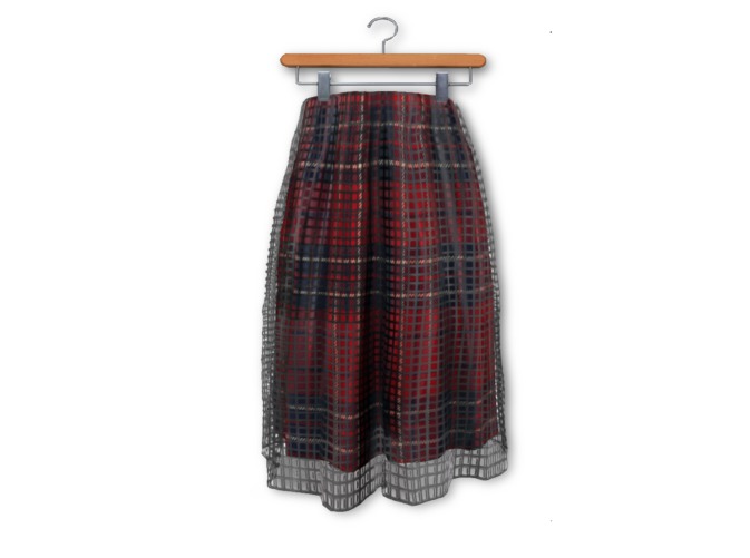{amiable}Mesh Lace Long Skirt_Check03
