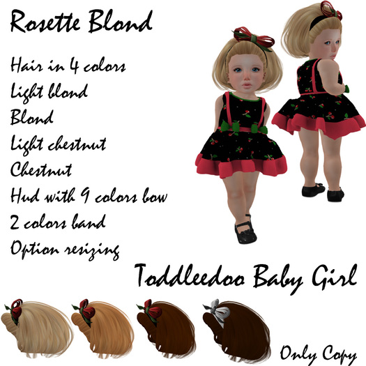 Toddleedoo Hair  Rosette Blond Demo