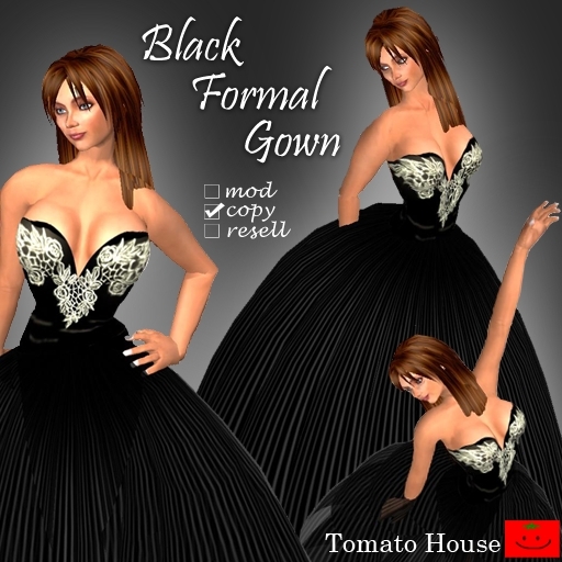 EX118-S(tomato)black formal gown