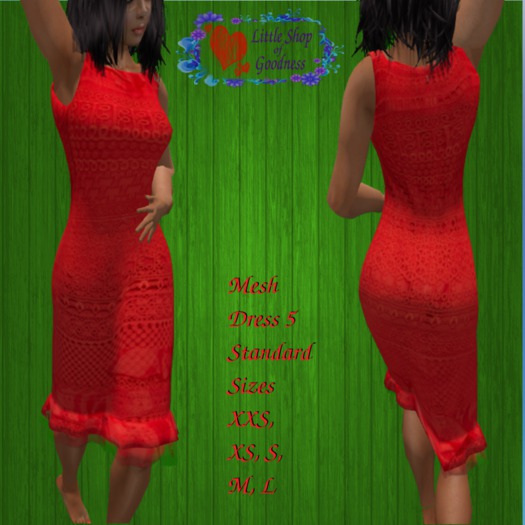 Red, Crochet, Sleeveless Midi Dress With Skirt Frills Mesh