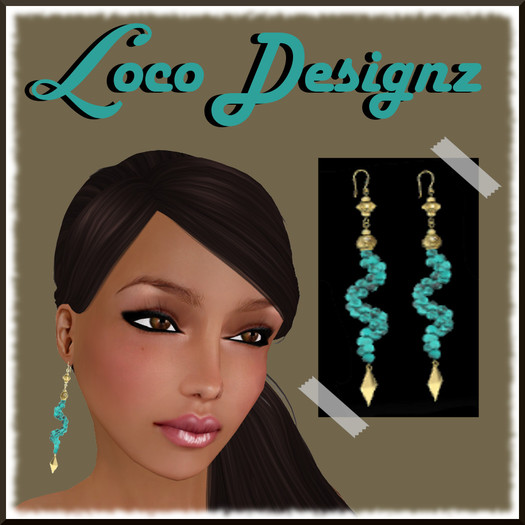 ::LD:: Turquoise Beaded Twirl Earrings