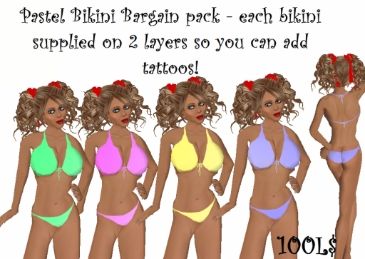 pastel bikini pack