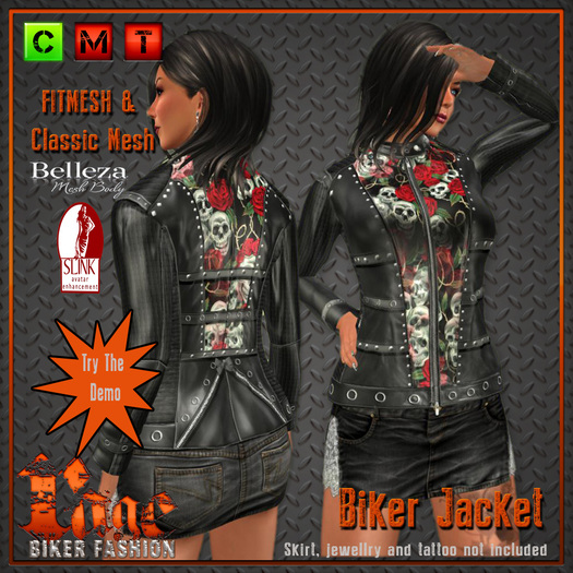 "Skull & Roses" Biker Jacket