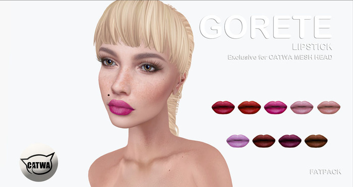 :: MLT GORETE LIPSTICK FOR CATWA MESH HEAD - FATPACK
