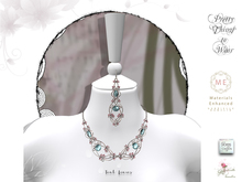 .::Pretty Things::. Teal Leaves - Earrings & Necklace Set