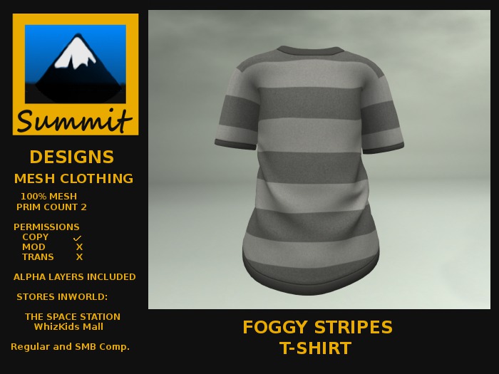 Summit Foggy Stripes  T-Shirt