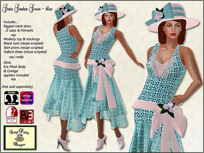Timelines Vintage Couture Greta Garden Gown - Blue