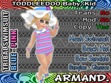 --ARMAND-- TRIBAL SWIMSUIT - BLUE-PINK