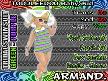 --ARMAND-- TRIBAL SWIMSUIT - GREEN-PURPLE