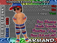 --ARMAND-- TRIBAL TRUNKS - BLUE-RED