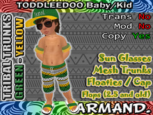 --ARMAND-- TRIBAL TRUNKS - GREEN-YELLOW