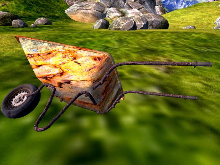 Mesh Schubkarre alt und Rostig