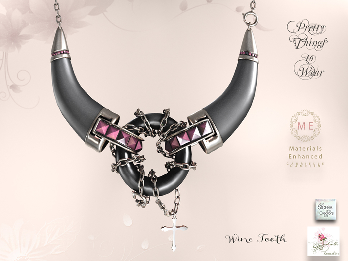 .::Pretty Things::.  Steampunk Tooth Necklace - Wine