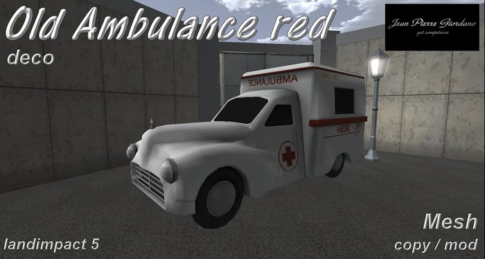 Ambulance Car Retro red mesh  BOX