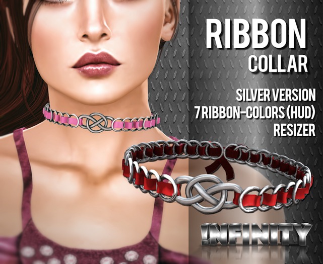 !NFINITY Ribbon Collar - Silver BOX