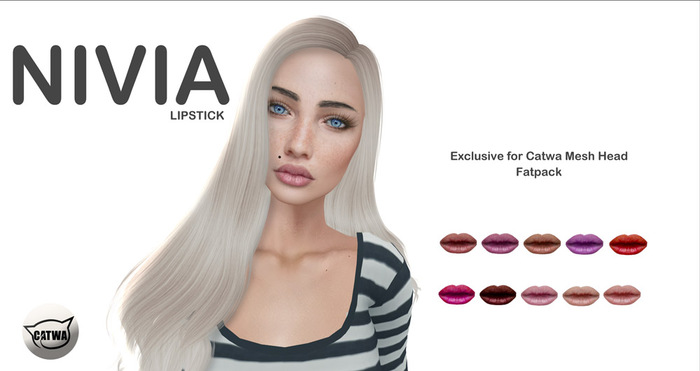 :: MLT NIVIA LIPSTICK FOR CATWA MESH HEAD - FATPACK
