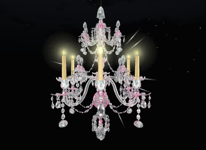 Spectacular Antique Crystal Chandelier in Pink (Copy Mod)