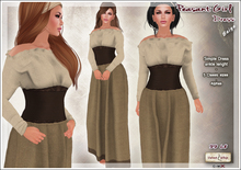 [V/W] Peasant Girl Dress Beige - Medieval Fantasy simple burlap dress, ankle length