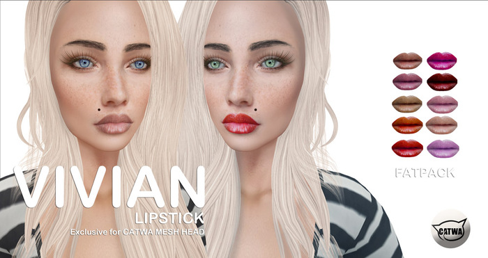 :: MLT VIVIAN LIPSTICK FOR CATWA MESH HEAD - FATPACK