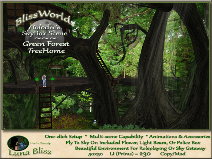 BlissWorlds Green Forest TreeHome Skybox - Interactive Sky Box