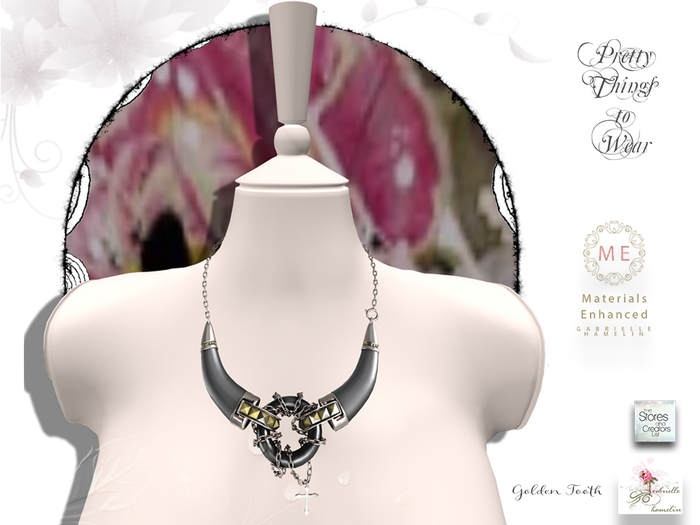 .::Pretty Things::.  Steampunk Tooth Necklace - Golden
