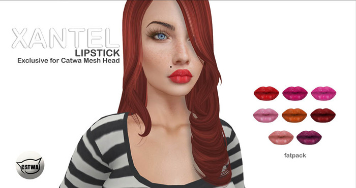 :: MLT XANTAL LIPSTICK FOR CATWA MESH HEAD - FATPACK