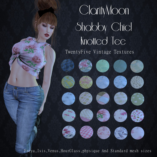 ClarityMoon~Knotted Tee~Shabby Chic