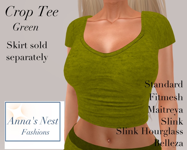 AN Crop Tee Green (wear to unpack)
