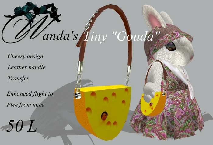 Wanda's Tiny 'Gouda' Handbag - A cheesy purse * leather handle